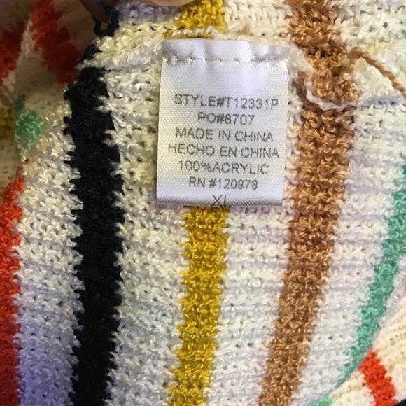 Oversized rainbow striped NWT v neck sweater - Picture 5 of 12